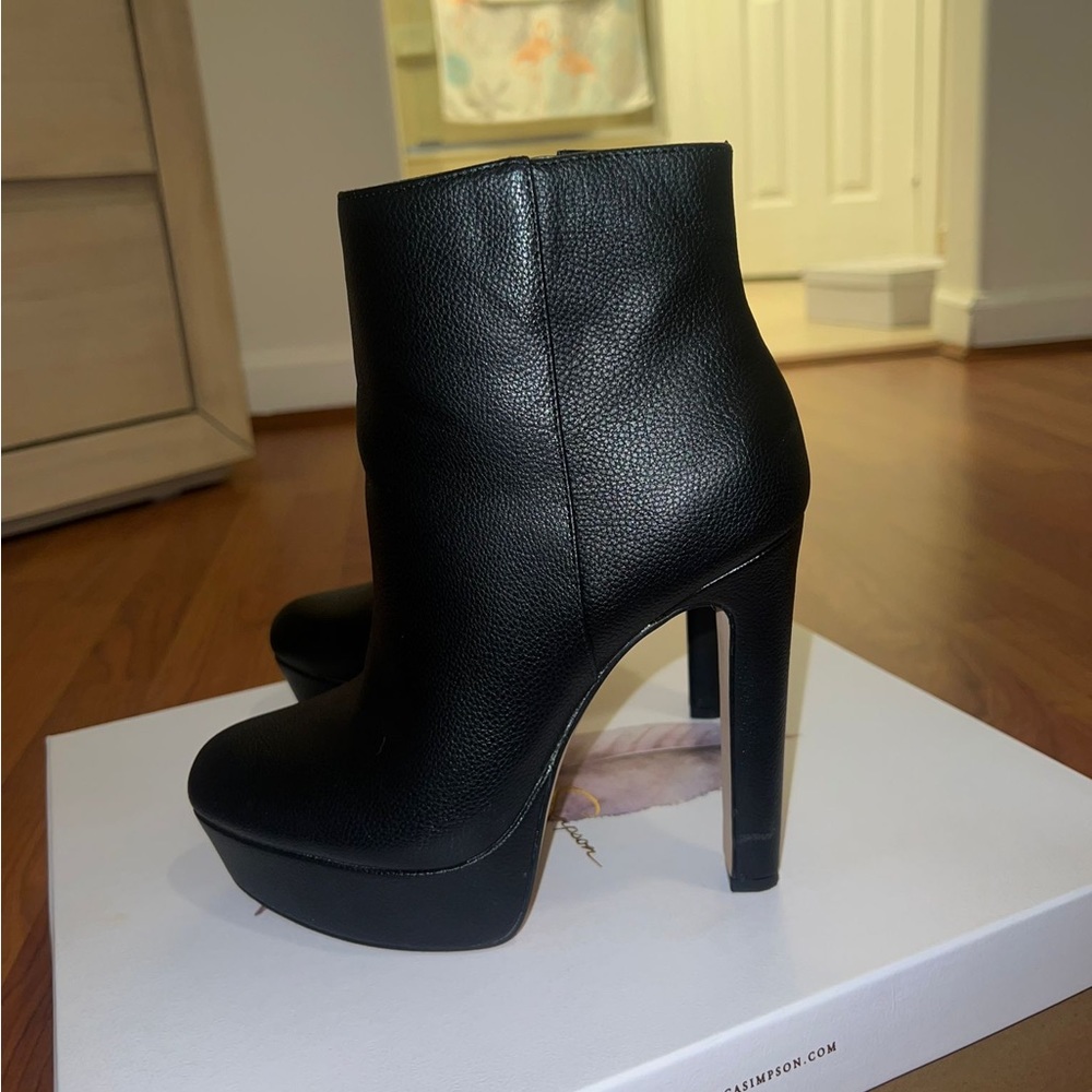 Black leather boots